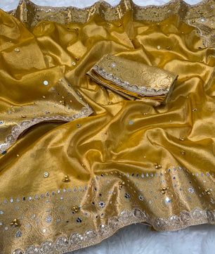 Premium tissue Ghoongru saree