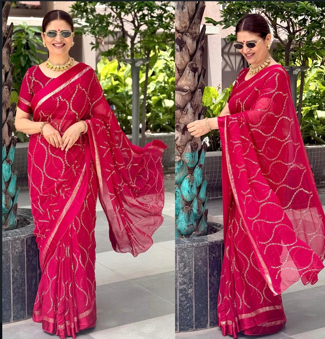 Pure Viscose Georgette Saree