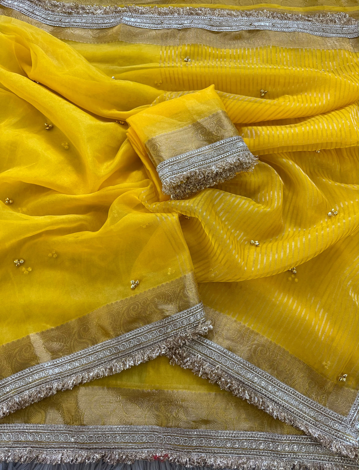 Premium saree with all over Ghungroo work