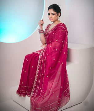 Soft Space silk saree with zari work
