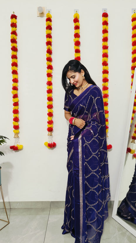 Pure Viscose Georgette Saree