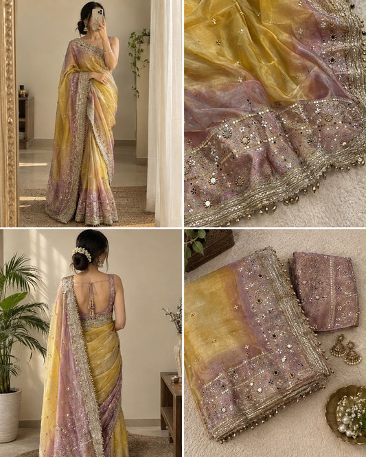 UNIQUE SHADE IN OUR MULTI COLOR GHOONGRU EDITION SAREE