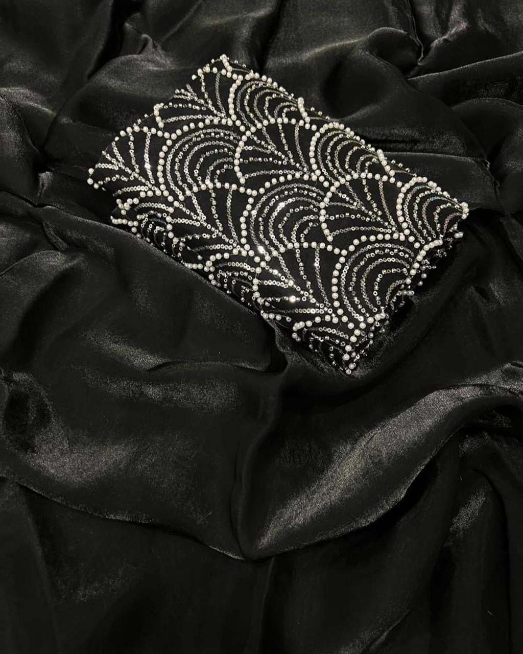 Beautiful saree in space silk fabric