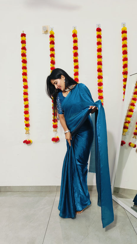 Beautiful saree in space silk fabric