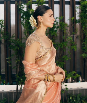 Aliaa Bhatt Inspired Designer Banarasi Tissue Saree