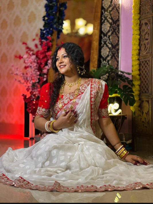 Durga Puja special saree in Georgette fabric ✨