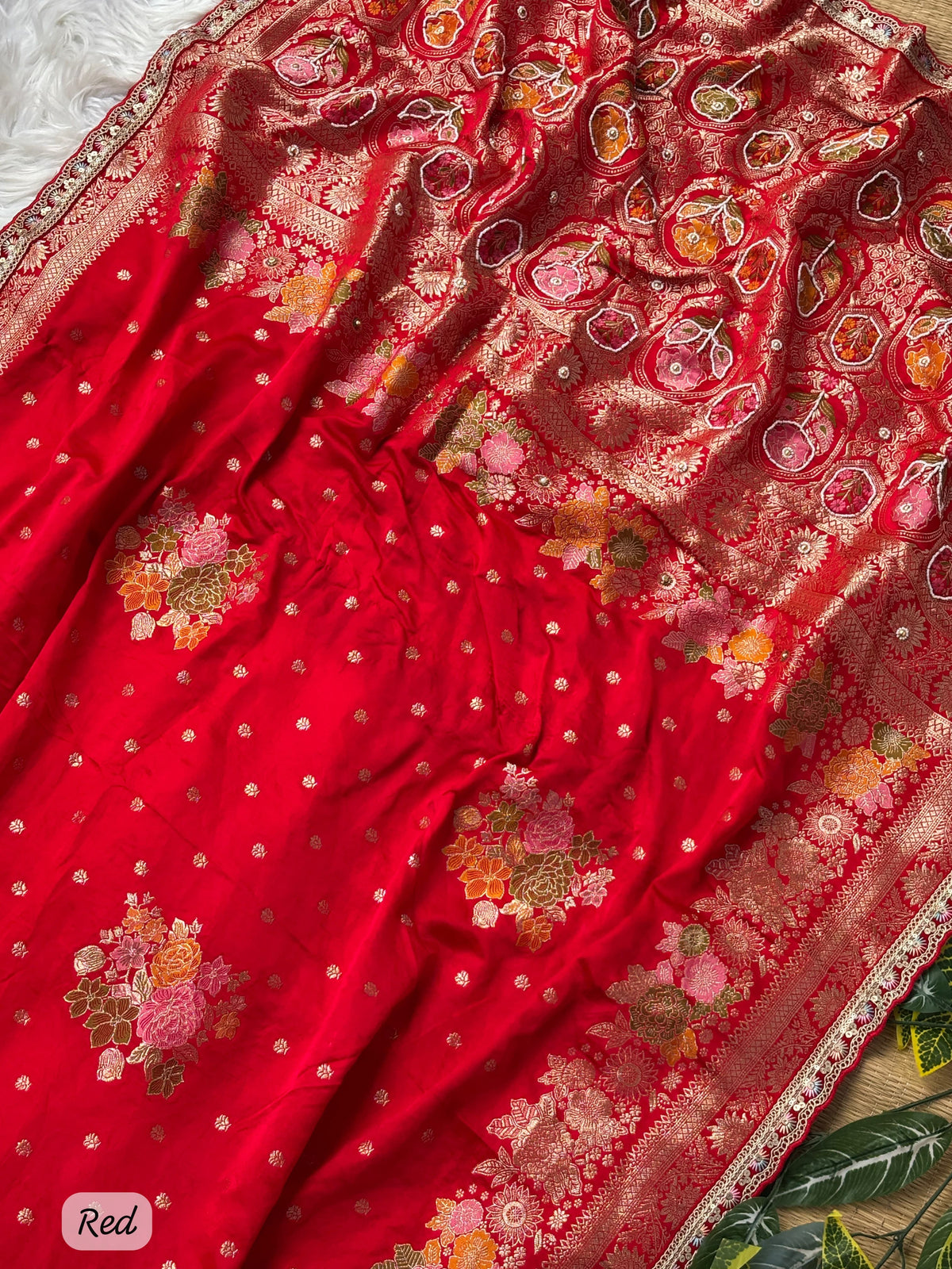 Pure Sartin saree with weaving &nbsp;jaquard nd mina work