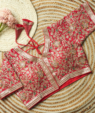Beautiful multi work with sequence all over blouse