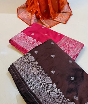 Handloom Banarasi Mashru Katan Silk Saree