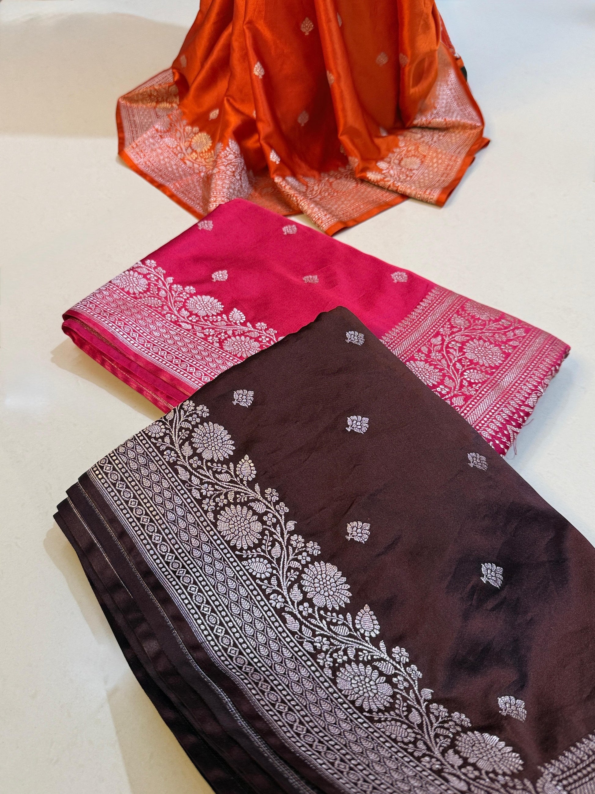 Handloom Banarasi Mashru Katan Silk Saree