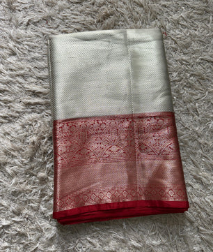Kanjeevaram Banarasi Broacade Semi Katan Tanchui Silk Saree