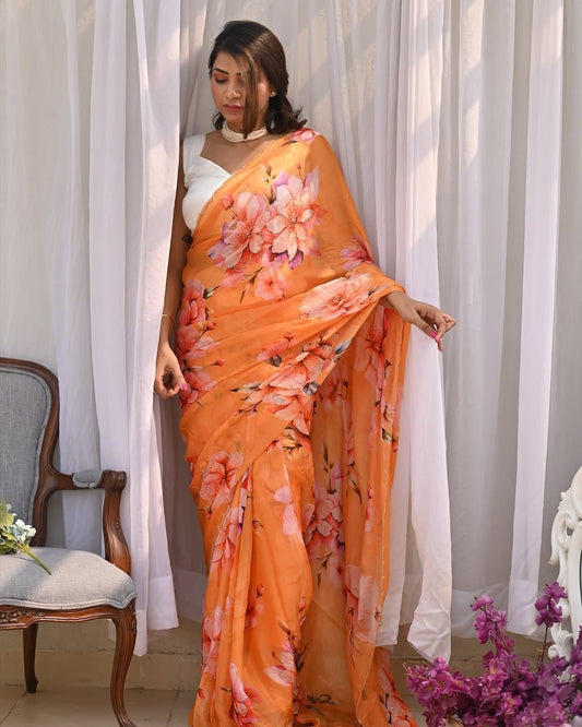 New Tebi silk with designer handwork saree