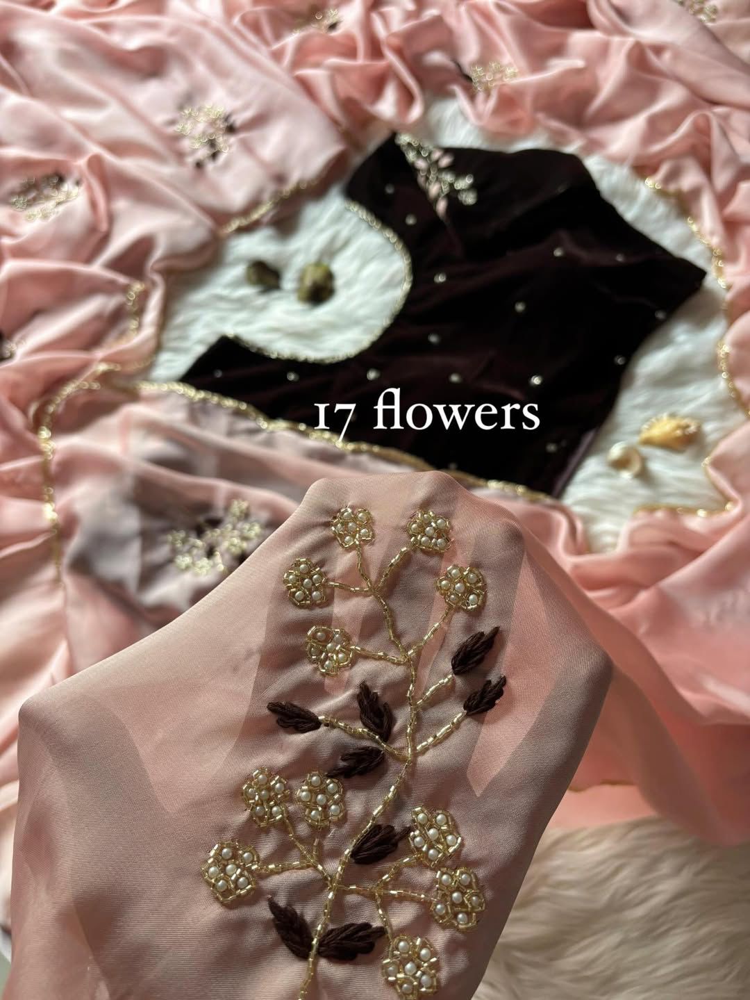 Soft rangoli silk saree with beautiful handwork cover with hand thread work and Unstich velvet blouse with handwork