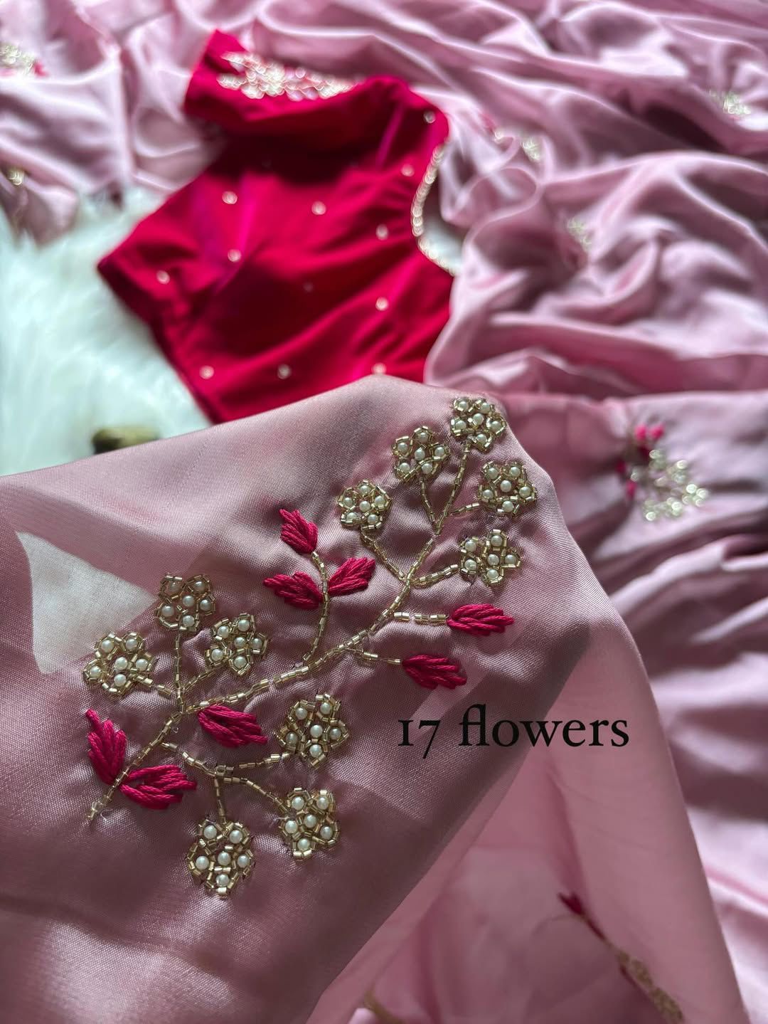 Soft rangoli silk saree with beautiful handwork cover with hand thread work and Unstich velvet blouse with handwork