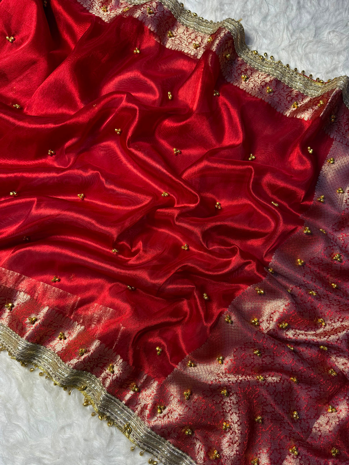 Premium Ghungroo Saree  in Banarasi tissue silk fabric