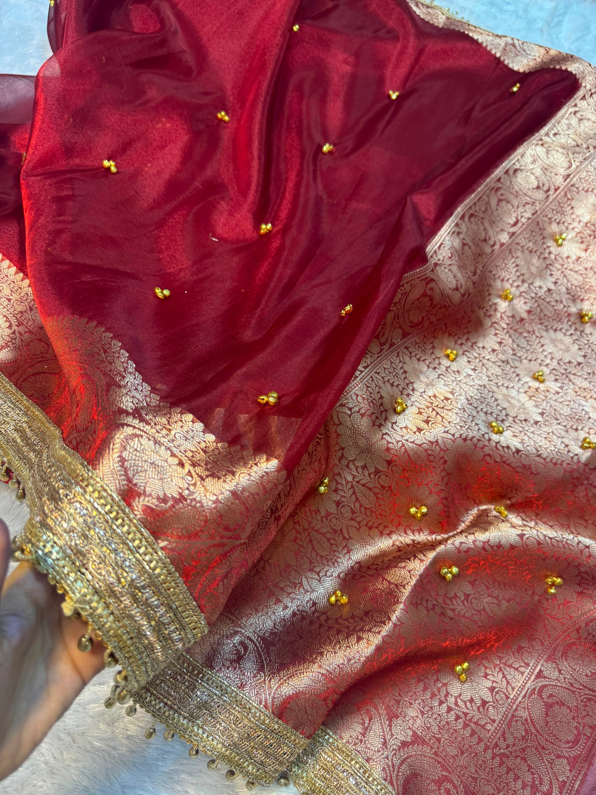 Viral Ghungroo Saree in tissue Silk fabric