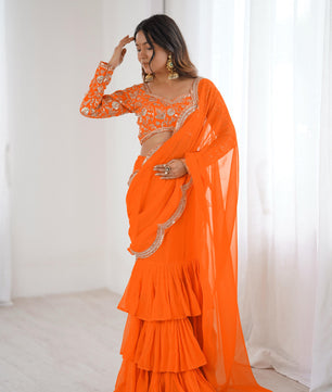 Beautiful faux Georgette ready to wear saree