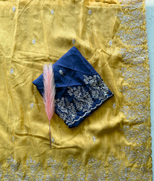 Primium Pure HO SILK with codding Work and scalp Borde