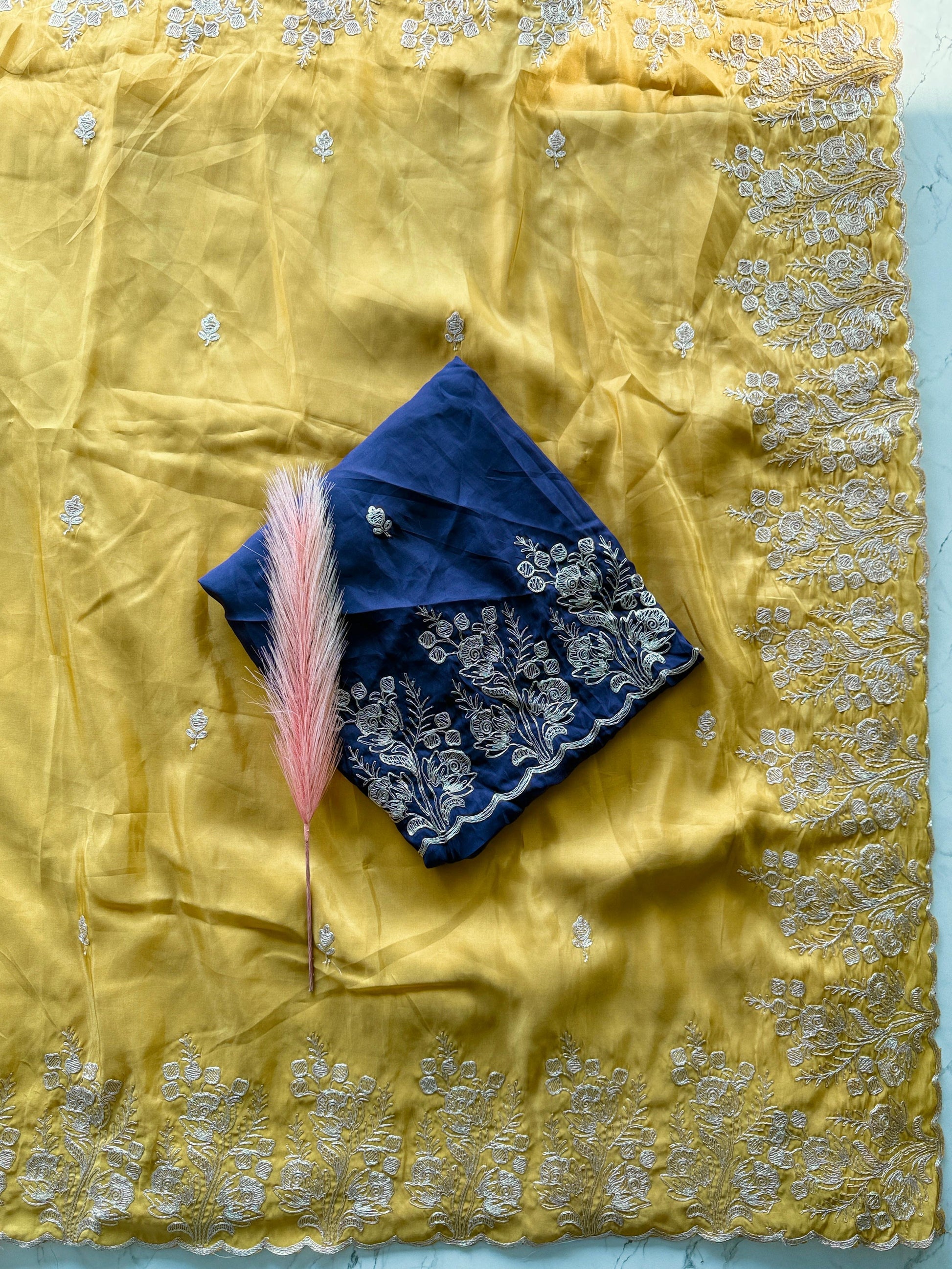 Primium Pure HO SILK with codding Work and scalp Borde