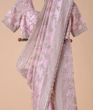 Designer Saree on Havy Chinon Silk Febric