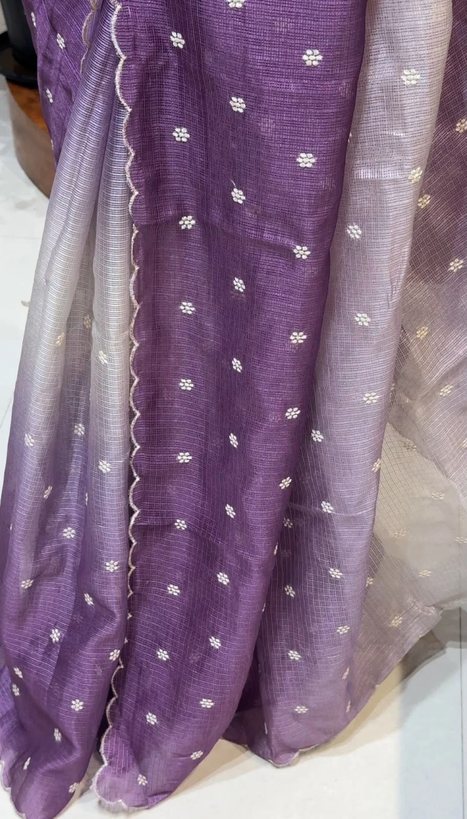 Orignal Doria saree with white butti
