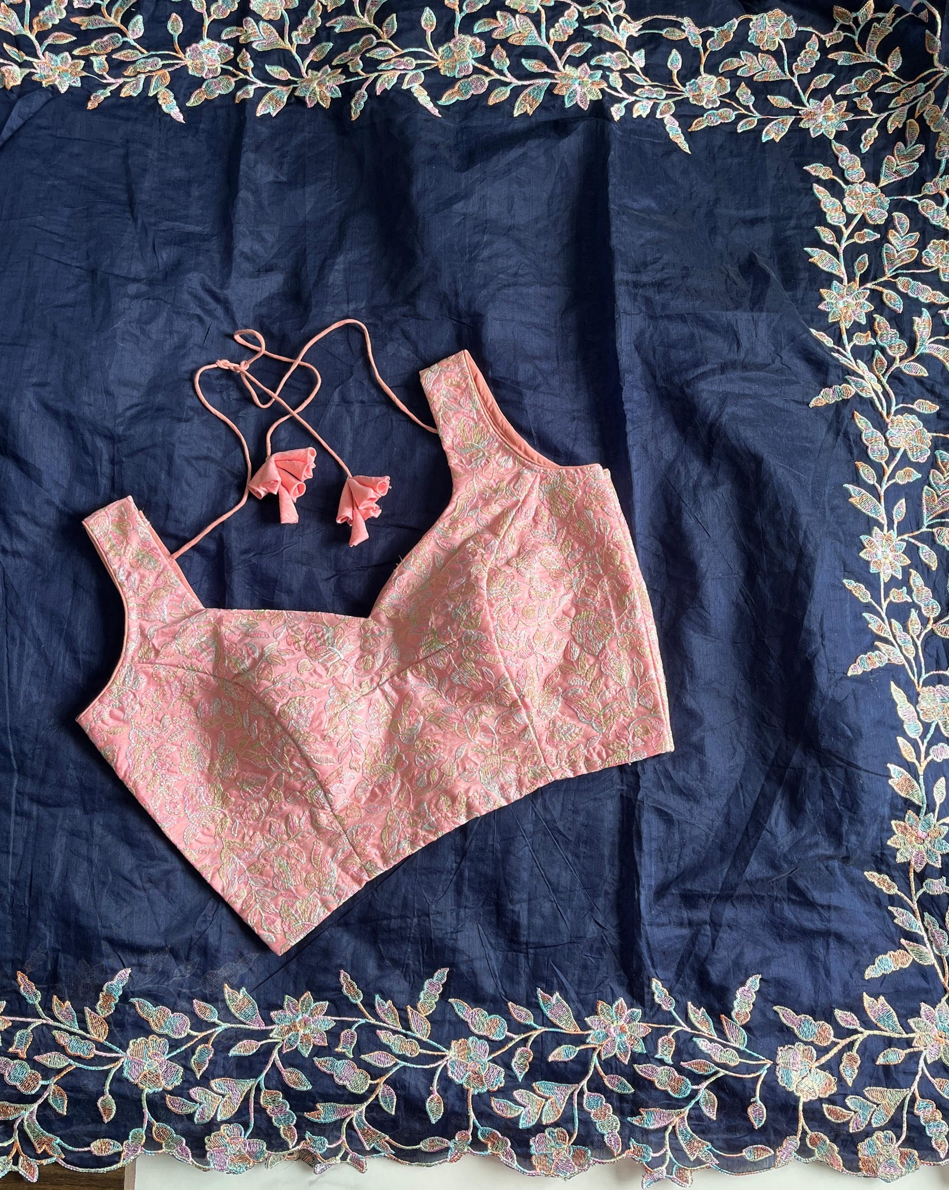 Premium Chanderi saree with multi thread embroidery work on pallu