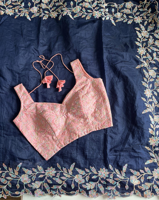 Premium Chanderi saree with multi thread embroidery work on pallu