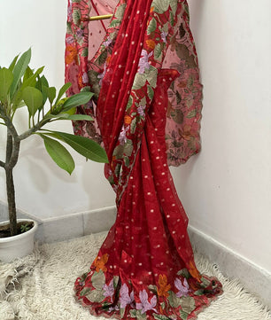 Authentic tissue buti saree