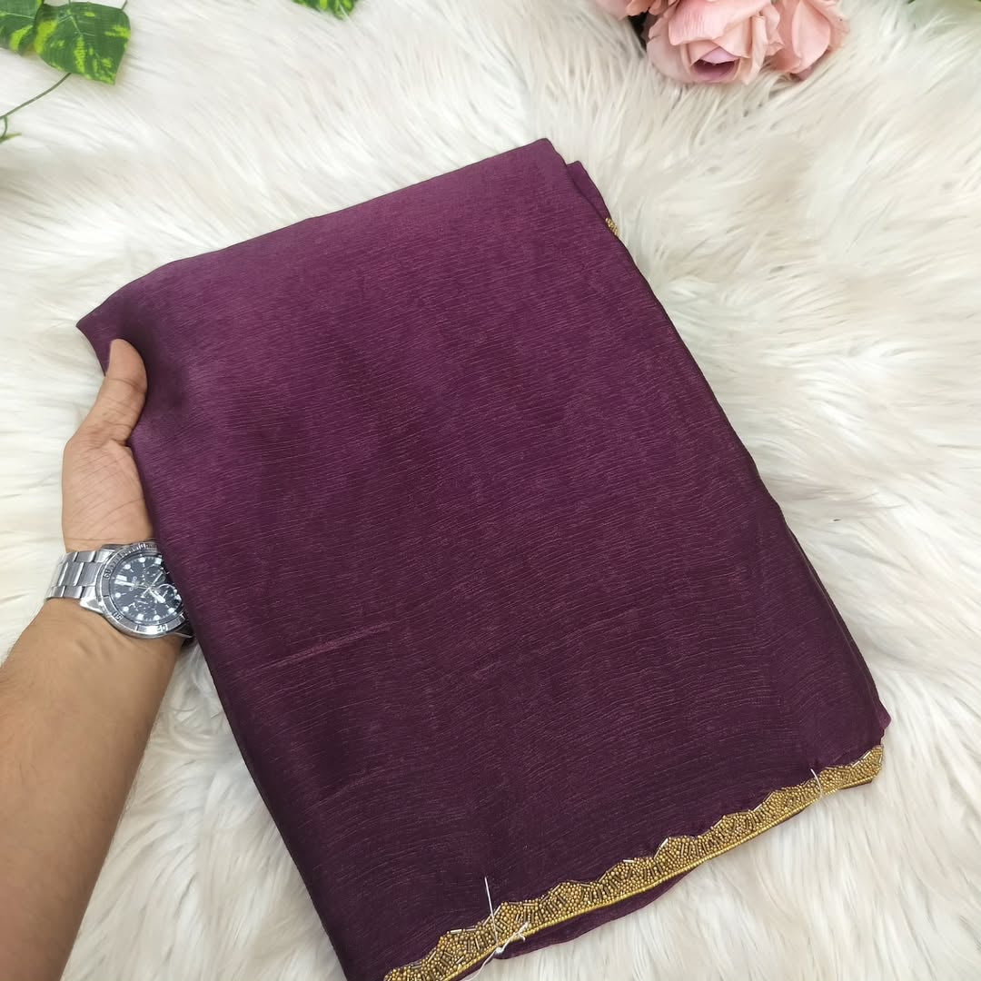 Most viral saree in Fandy silk fabric