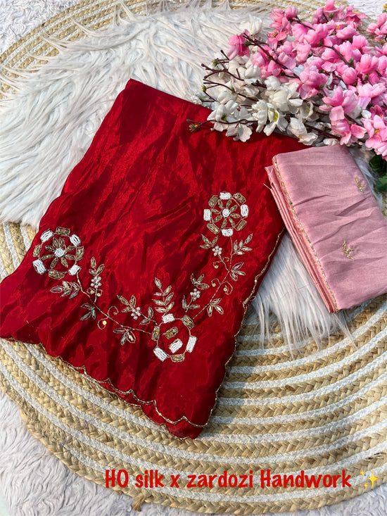 Premium saree in soft shine silk fabric