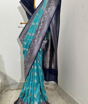 Premium katan georgette saree