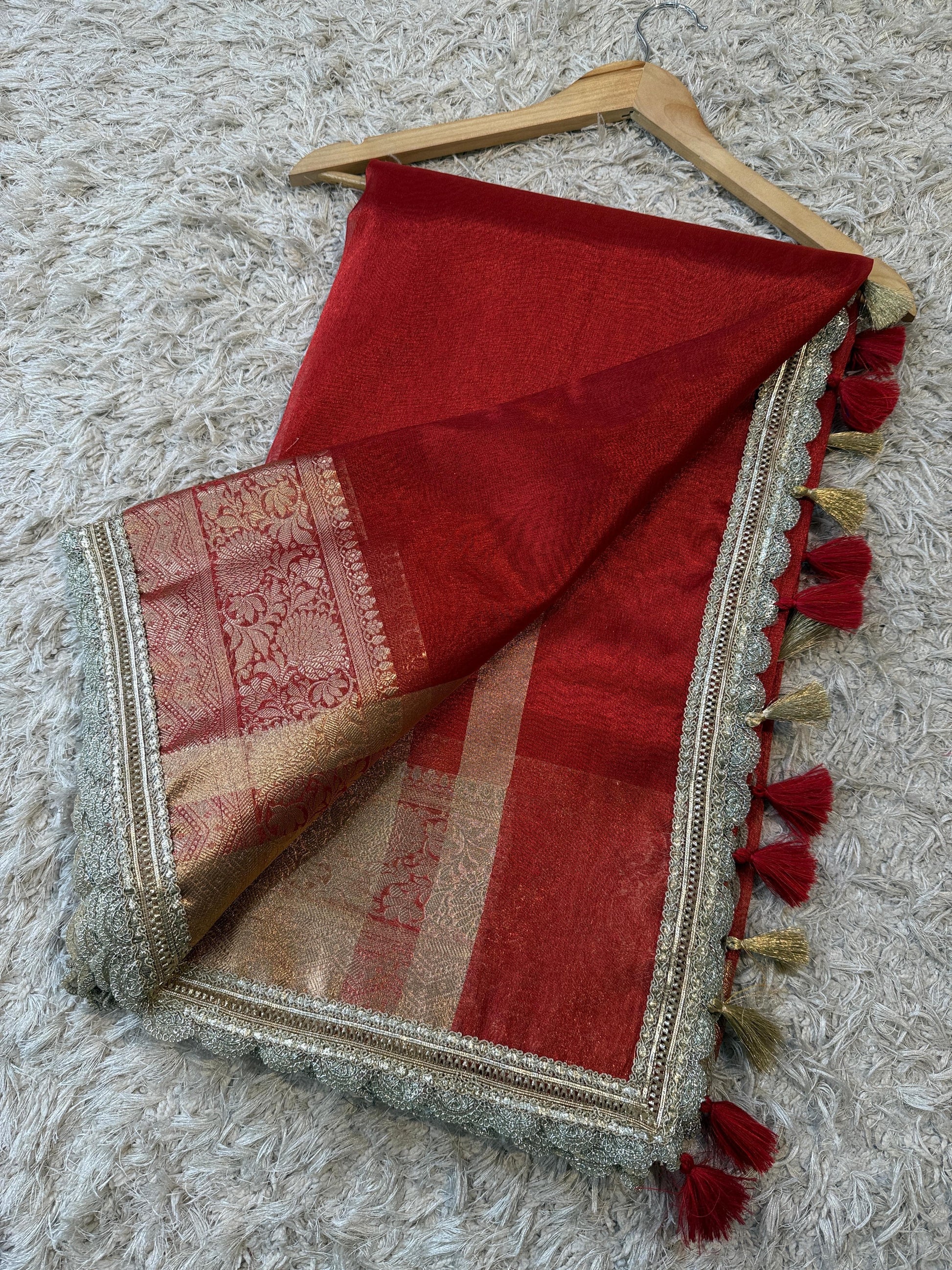 Banarasi Tissue lace border Saree
