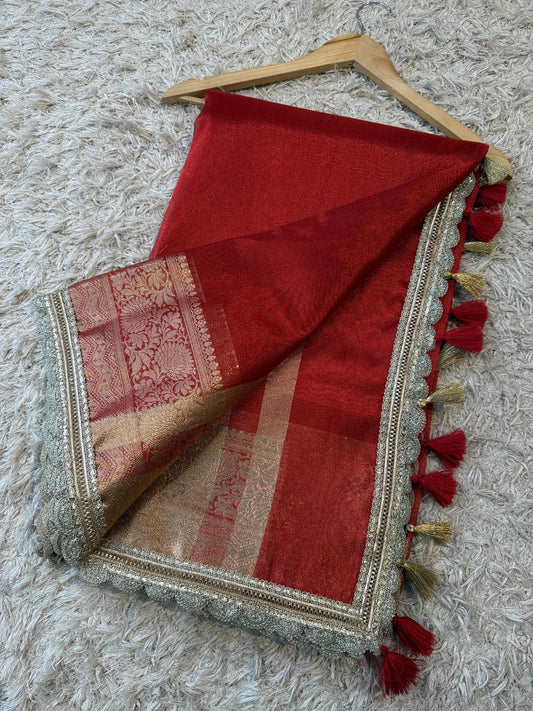 Banarasi Tissue lace border Saree