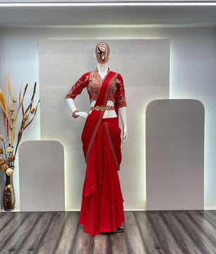 FANCY PARTY WEAR FIYONA SILK LEHENGA SAREE