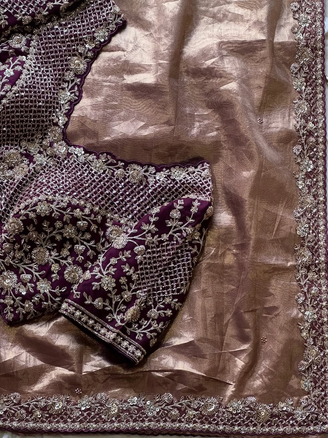 Stunning Pure Soft Designer metallic Silk Saree