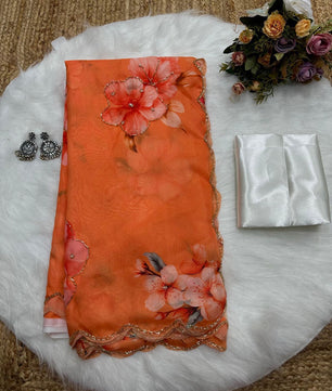 New Tebi silk with designer handwork saree