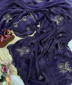 Soft Space Silk Saree with handwork