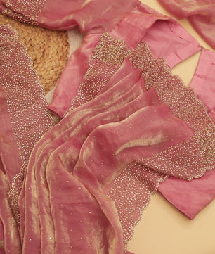 Beautiful saree in space silk fabric