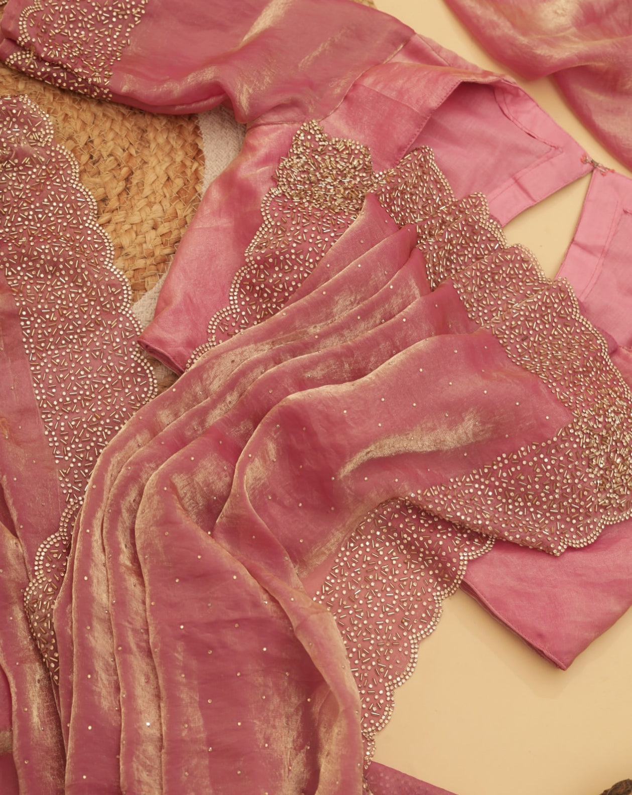 Beautiful saree in space silk fabric