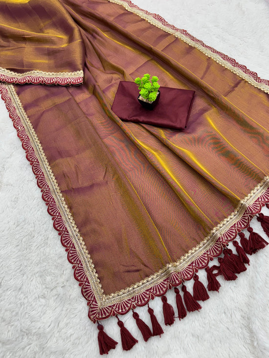 TISSUE GOLDEN SOFT SAREE