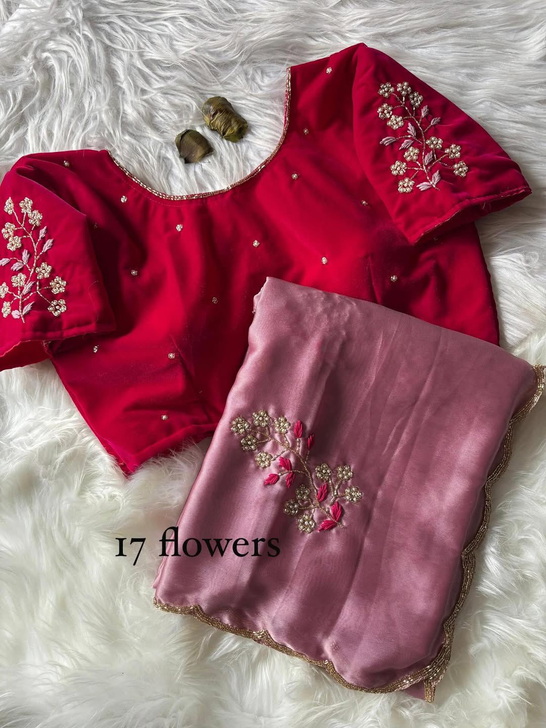 Soft rangoli silk saree with beautiful handwork cover with hand thread work and Unstich velvet blouse with handwork