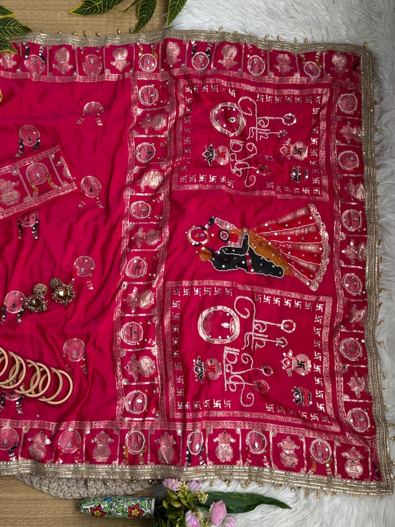 Very Pretty Nd Beautiful Women wearing this Red colour hit karvachauth saree