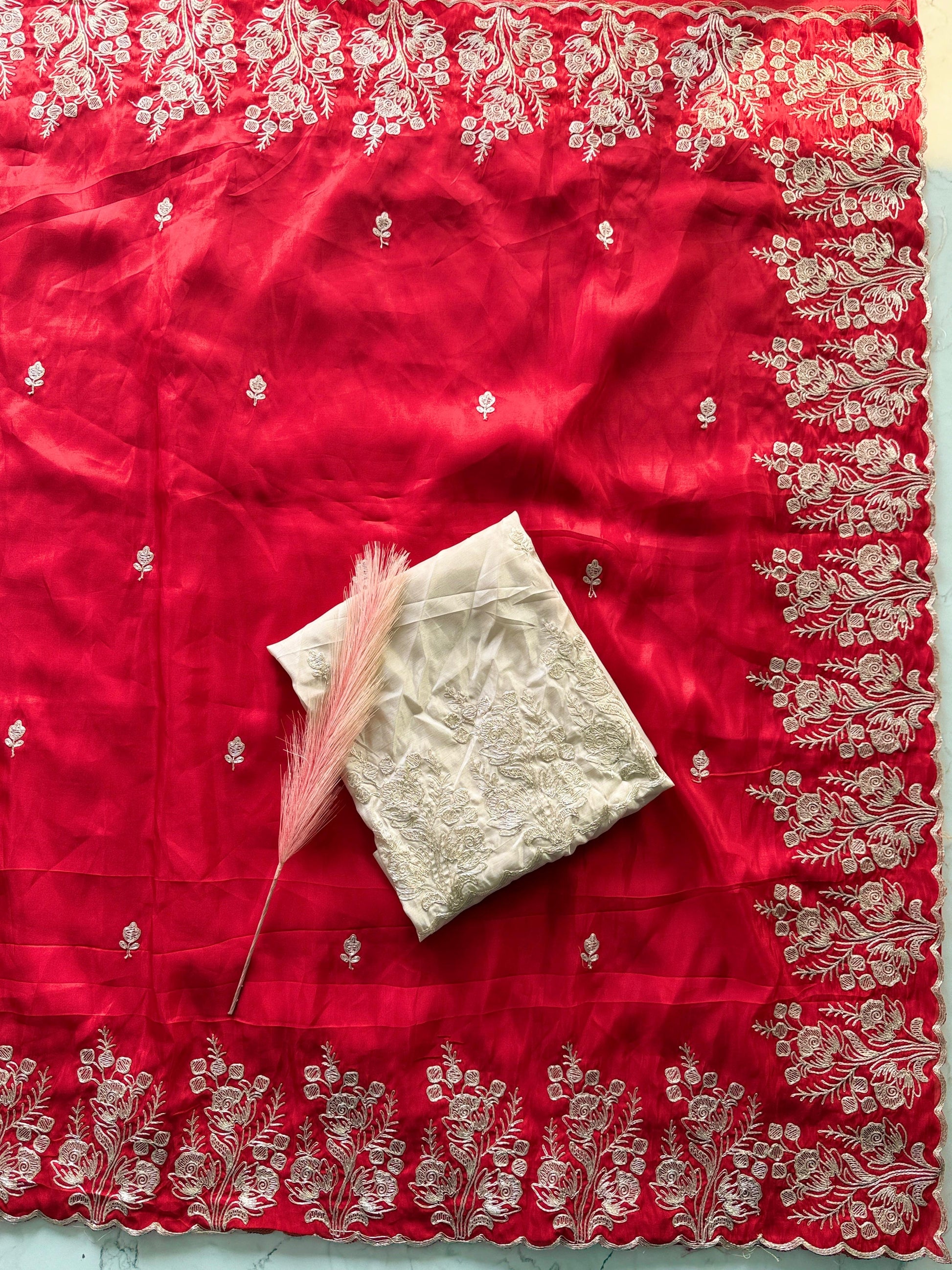 Primium Pure HO SILK with codding Work and scalp Borde