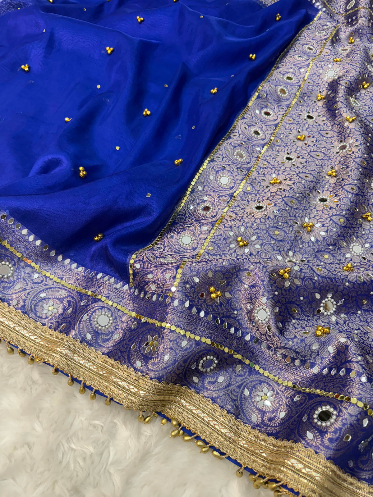 Premium Tissue Saree with ghoongru work