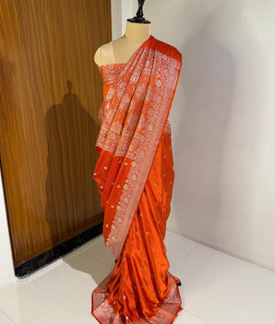 Handloom Banarasi Mashru Katan Silk Saree