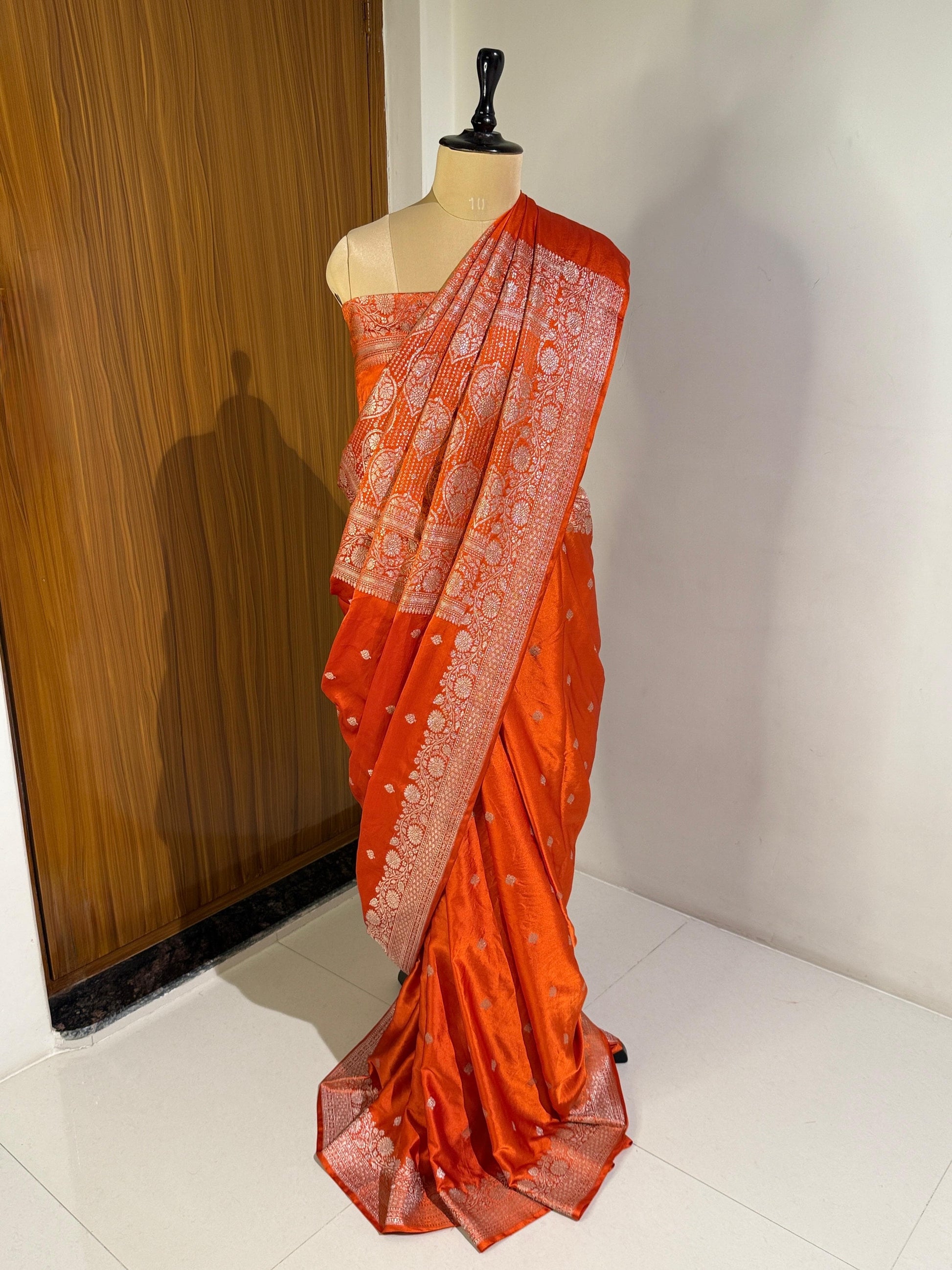 Handloom Banarasi Mashru Katan Silk Saree