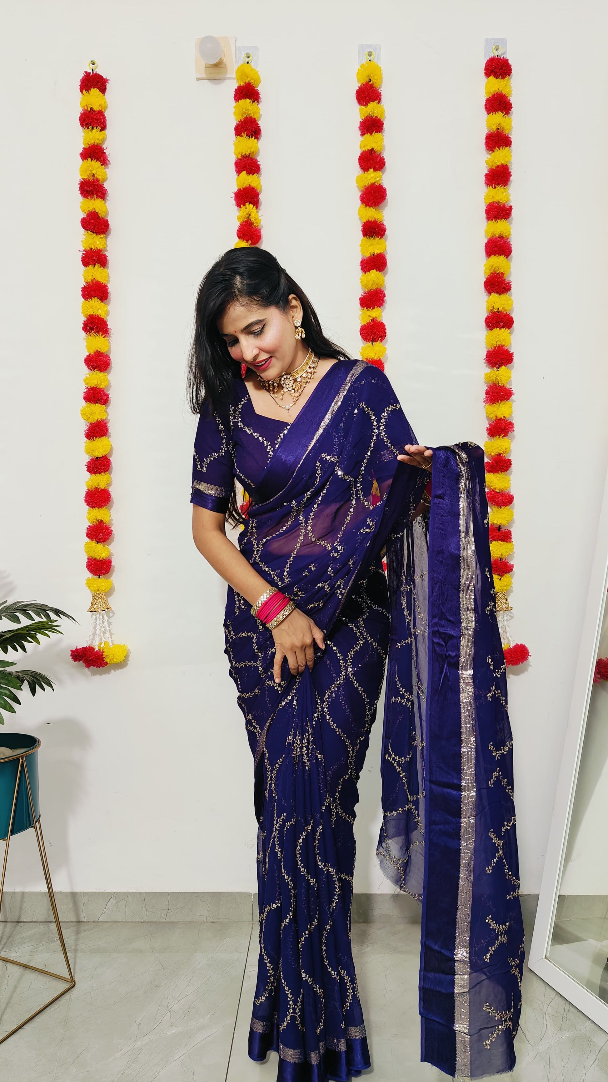 Pure Viscose Georgette Saree