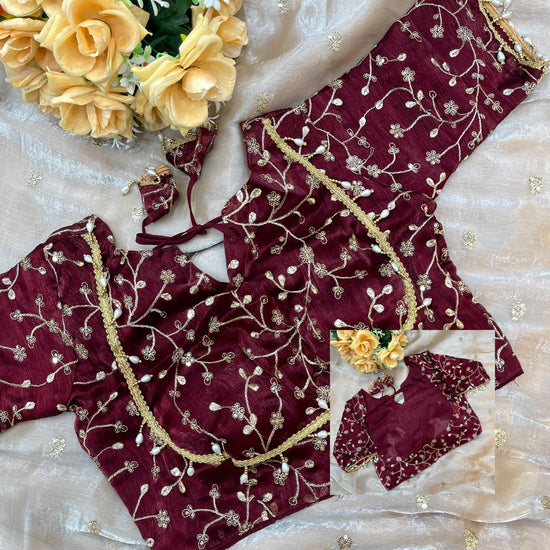 Pure Soft fendy chiffon saree with stitched blouse