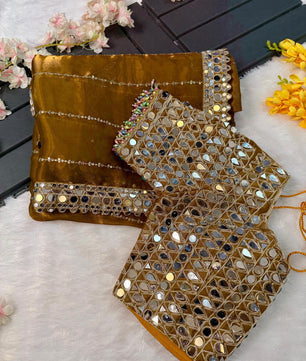 Beautiful satin organza saree