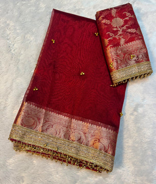Viral Ghungroo Saree in tissue Silk fabric